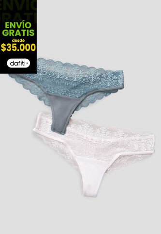 Brasilera Paq X2 Mujer Multicolor FI 101527 Formas Intimas