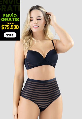 Conjunto Mujer Negro Fi 102346 Formas Intimas