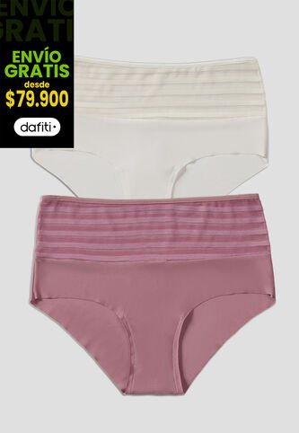 Cachetero Paq X2 Mujer Multicolor Fi 4588 Formas Intimas
