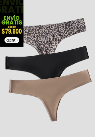 Brasilera Paq X3 Mujer Multicolor Fi 103892 Formas Intimas