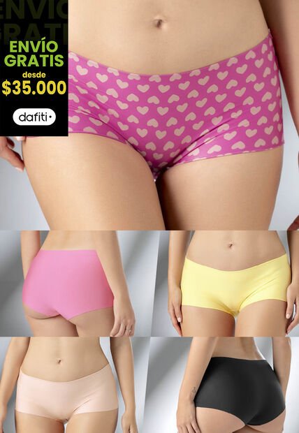 Cachetero Paq X5 Mujer Multicolor FI 1052