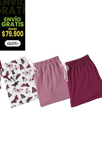 Short Paq X3 Mujer Multicolor Fi 3612 Formas Intimas