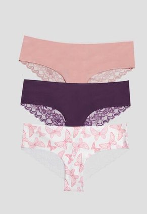 Cachetero Paq X3 Mujer Vino-Rosa Fi 114480