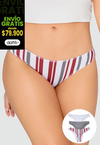 Panty Paq X3 Mujer Gris FI 96450 Formas Intimas