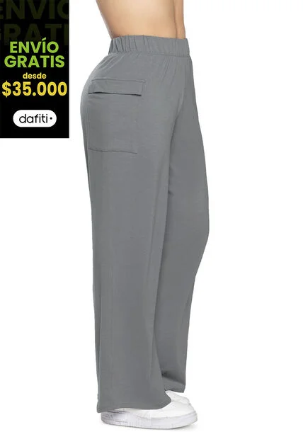 Pantalón Sudadera Mujer Gris FI 7338