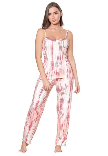 Pijama Mujer Blanco-Rosa FI 34865