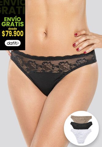 Panty Mujer Negro FI 96634 Formas Intimas