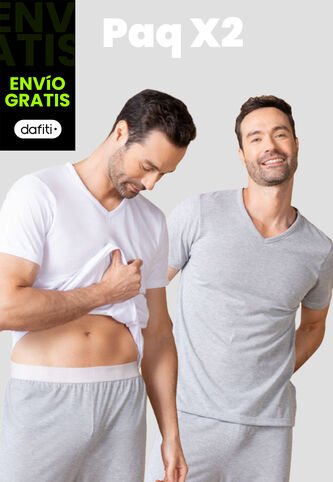 Camiseta Paq X2 Hombre Bicolor Fi 110765 Formas Intimas
