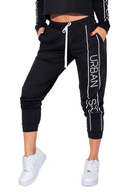 Pantalón Sudadera Mujer Negro FI 89330
