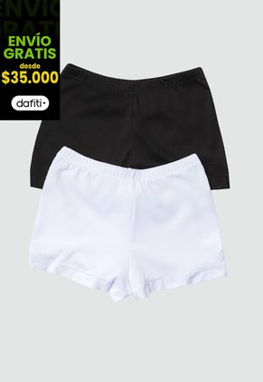 Cachetero Paq X2 Mujer Bicolor Blanco/Negro FI 96216