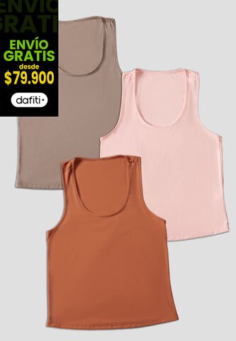 Camiseta Paq X3 Mujer Multicolor Fi 33603 Formas Intimas