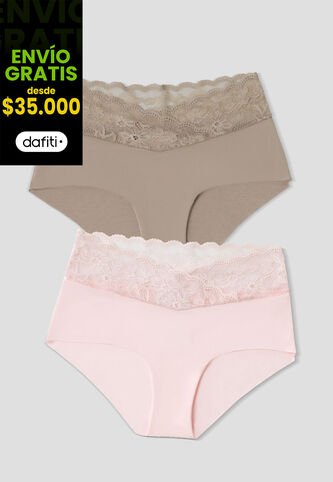 Cachetero Paq X2 Mujer Cafe-Rosa Fi 113600 Formas Intimas