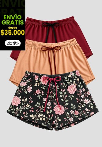 Short Paq X3 Mujer Multicolor Fi 112357 Formas Intimas