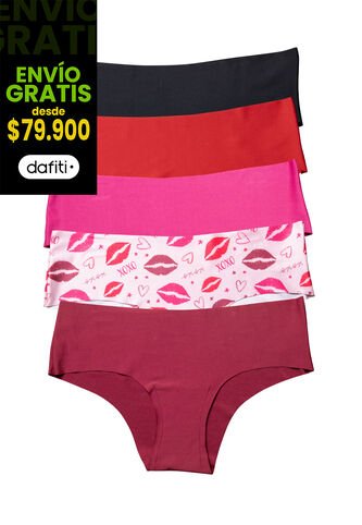 Cachetero Paq X5 Mujer Multicolor FI 31515 Formas Intimas