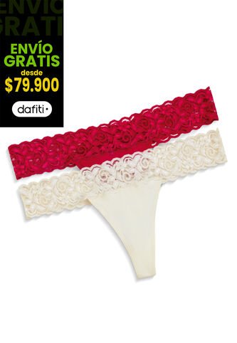 Brasilera Paq X2 Adulto Rojo/Marfil FI 73002 Formas Intimas