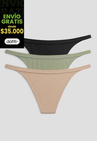 Brasilera Paq X3 Mujer Multicolor Fi 102349 Formas Intimas