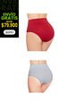 Cachetero Paq X2 Para Mujer Gris Jaspe/Rojo FI de Formas Intimas