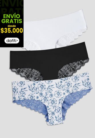 Cachetero Paq X3 Mujer Multicolor Fi 110000 Formas Intimas