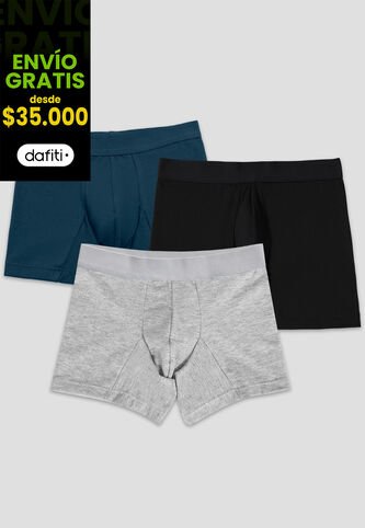 Bóxer Paq X3 Infantil Masculino Multicolor Fi 110007 Formas Intimas