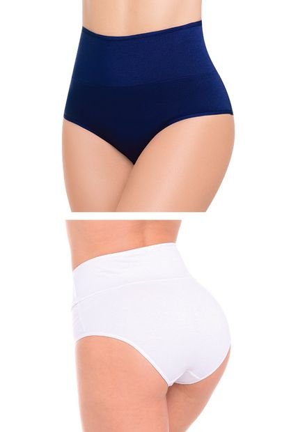 Cachetero Paq X2 Para Mujer Blanco/Azul Navy FI
