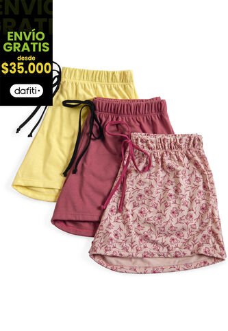 Short Mujer Paq X3 Multicolor FI 9594 Formas Intimas
