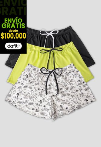 Short Paq X3 Mujer Multicolor Fi 113040 Formas Intimas