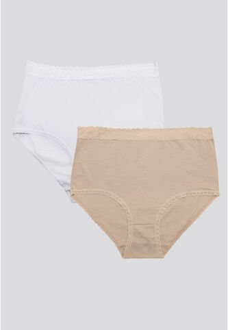 Panty Paq X2 Mujer Blanco/Piel FI 96637 Formas Intimas