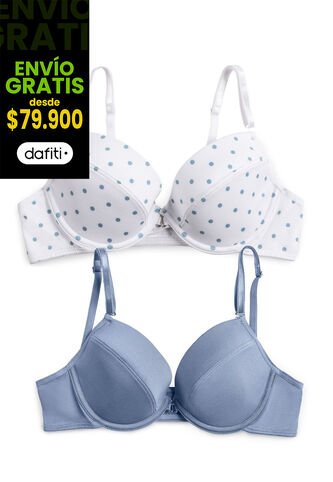 Brasier Paq X2 Mujer Multicolor Fi 90700 Formas Intimas