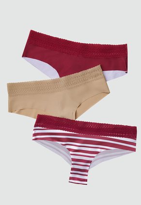 Cachetero Paq X3 Mujer Vino Tinto FI 96631