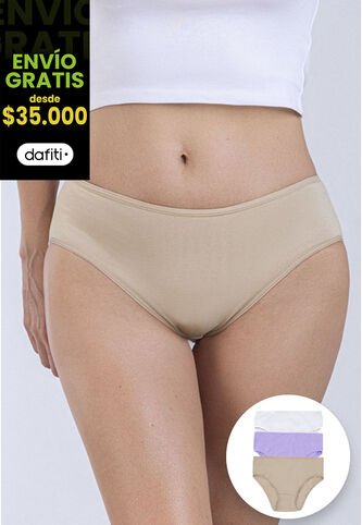 Panty Paq X3 Mujer Caramelo FI 96572 Formas Intimas