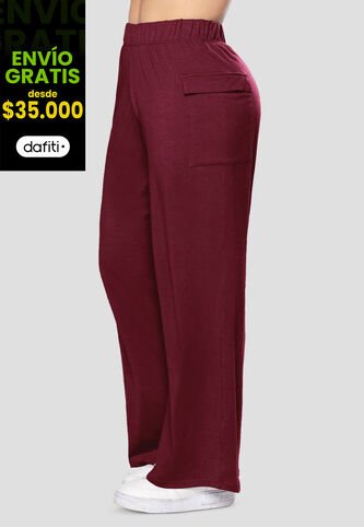 Pantalón Sudadera Mujer Vinotinto Fi 7338 Formas Intimas