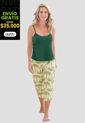 Pijama Mujer Verde Pino Fi 110110 Formas Intimas