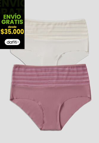 Cachetero Paq X2 Mujer Multicolor Fi 4588 Formas Intimas