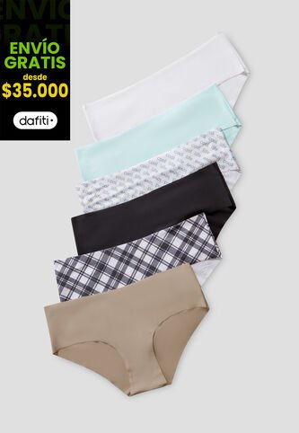 Cachetero Paq X6 Mujer Multicolor FI 105134 Formas Intimas