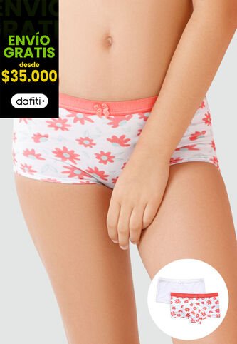 Bóxer Paq X2 Infantil Coral FI 79156 Formas Intimas