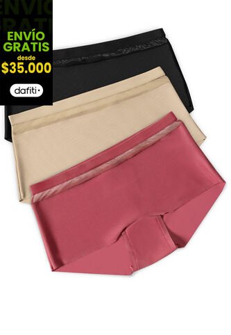 Cachetero Paq X3 Mujer Multicolor FI 4567 Formas Intimas