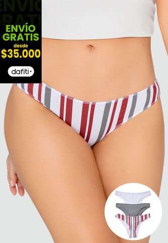 Panty Paq X3 Mujer Gris FI 96450 Formas Intimas