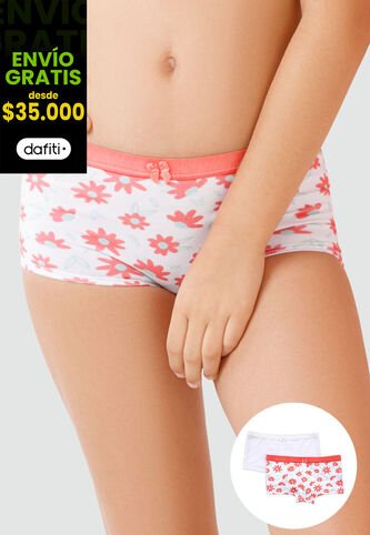 Bóxer Paq X2 Infantil Coral FI 79156 Formas Intimas