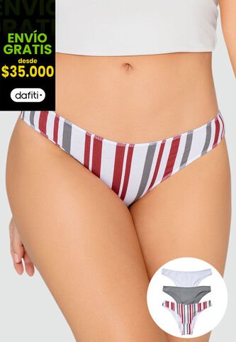 Panty Paq X3 Mujer Gris FI 96450 Formas Intimas