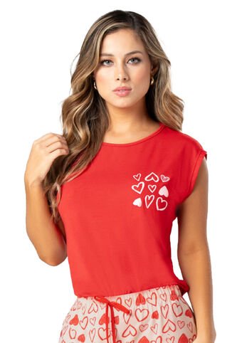 Camiseta Mujer Rojo Fi 4984 Formas Intimas