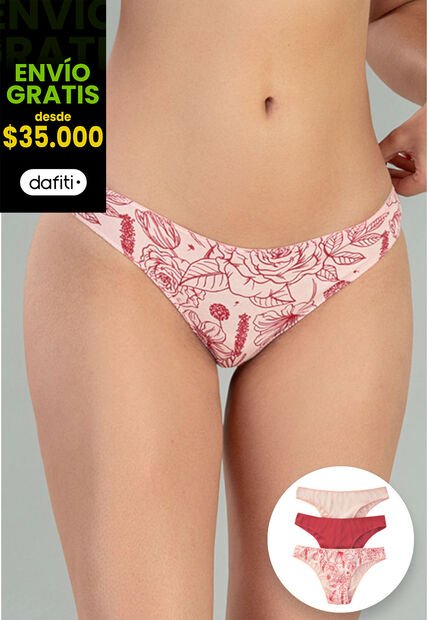 Panty Paq X3 Mujer Granate FI 96450