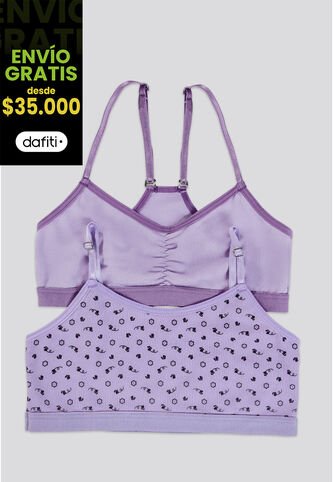 Top Paq X2 Infantil Lila Tech/Estampado FI 3849 Formas Intimas