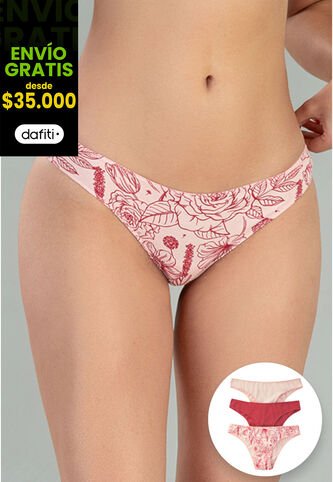 Panty Paq X3 Mujer Granate FI 96450 Formas Intimas