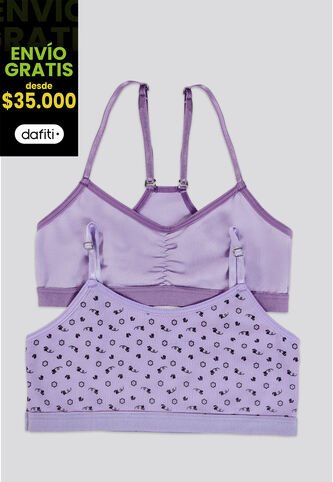 Top Paq X2 Infantil Lila Tech/Estampado FI 3849 Formas Intimas