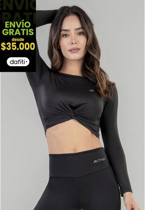 Crop Top Mujer Negro FI 79205
