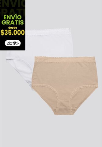 Panty Paq X2 Mujer Blanco/Piel FI 96637 Formas Intimas