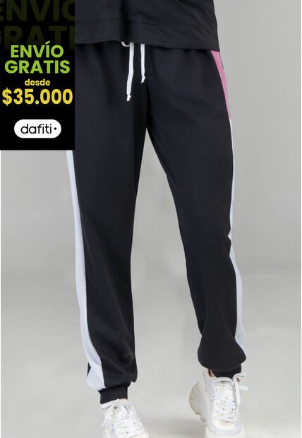 Pantalón Sudadera Mujer Negro FI 5565