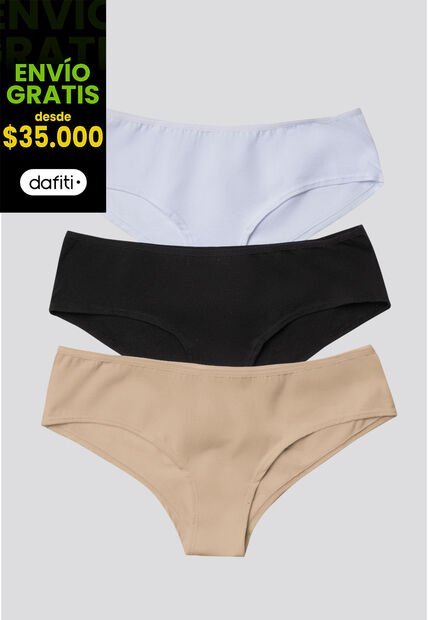 Cachetero Paq X3 Mujer Negro/Blanco/Piel FI 96589