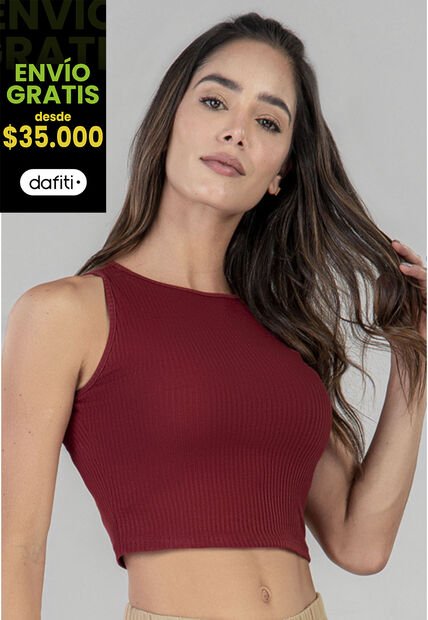 Crop Top Mujer Vino FI 7764