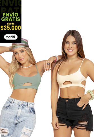 Bralette Paq X2 Mujer Caqui FI 7969 Formas Intimas
